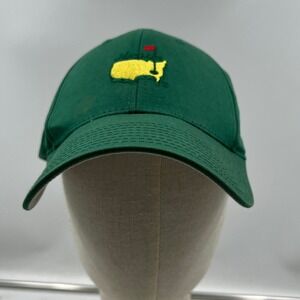 Masters Tournament Green Embroidered Map Logo Golf Cap Hat Adjust Leather Strap
